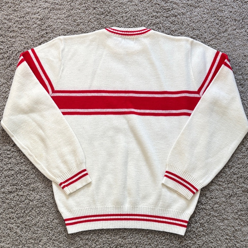 Wisconsin Vintage Wool Crewneck Sweater - Red and White - Picture 10 of 11